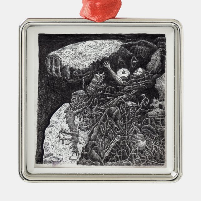 Ovanför och nedanför Brian Benson Julgransprydnad Metall (Framsidan)