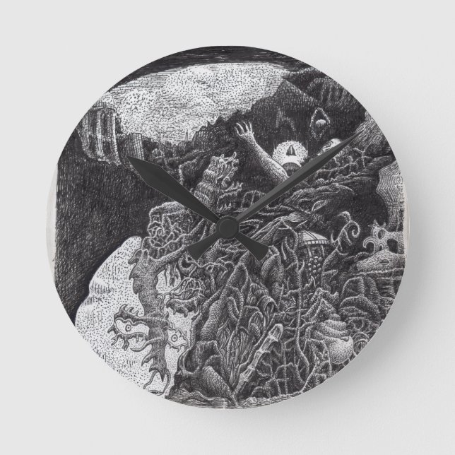 Ovanför och nedanför Brian Benson Rund Klocka (Framsida)