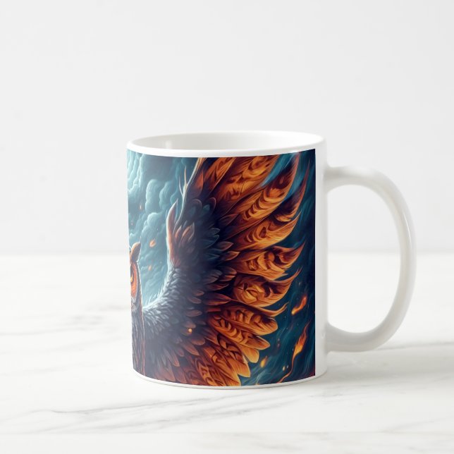 Ovanför och under - Wise Uggla Art Kaffemugg (Höger)