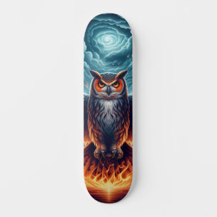 Ovanför och under - Wise Uggla Art Mini Skateboard Bräda 18,5 Cm