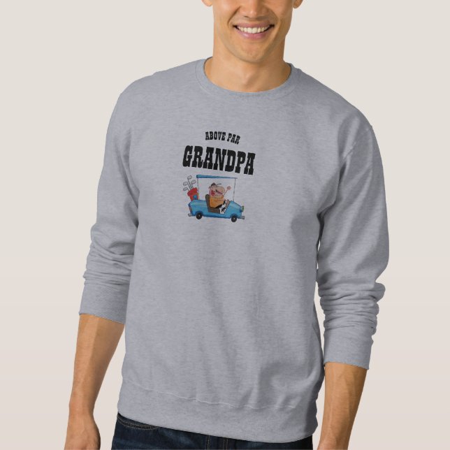 Ovanför PAR GRANDPA - Funny Golf Grandfather Golfe Lång Ärmad Tröja (Framsida)