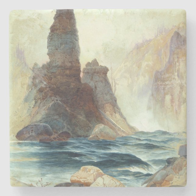 Ovanför Tower Falls, Moran, 1872 Stenunderlägg (Framsidan)