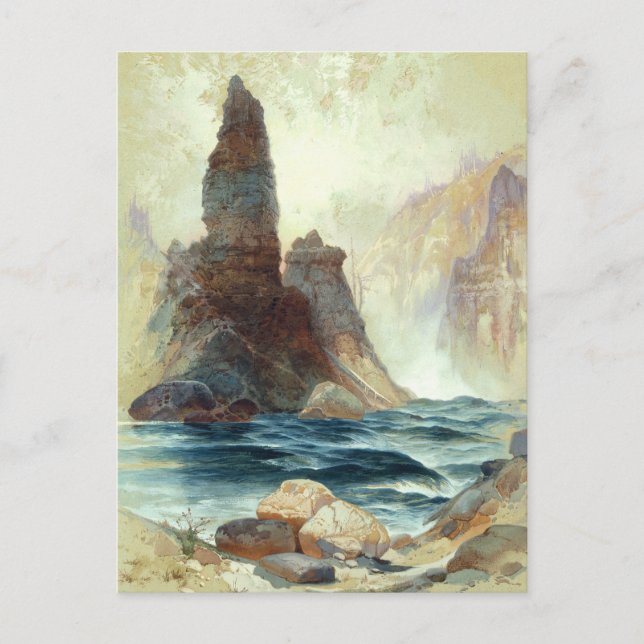 Ovanför Tower Falls, Moran, 1872 Vykort (Framsida)