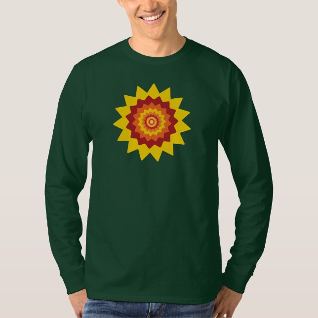 Ovanlig blommig långärmad t-shirt (Framsida)