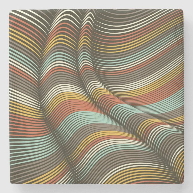 Ovanlig böjd dekorativ Flex Linjer Stenunderlägg (Framsidan)