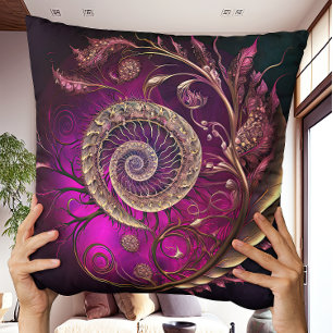 Ovanlig Contemporary Modern Magenta Spiral Kudde