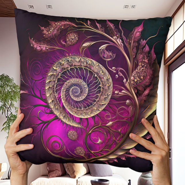Ovanlig Contemporary Modern Magenta Spiral Kudde (Skapare uppladdad)