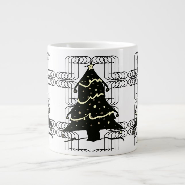 Ovanlig Cool Nyhet Chic Modern Julgran Jumbo Mugg (Framsidan)