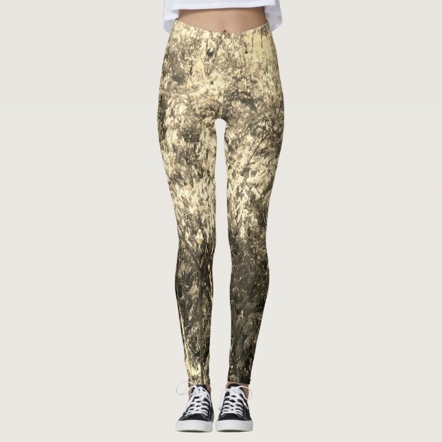 Ovanlig design dam stretchbyxor  leggings (Framsida)
