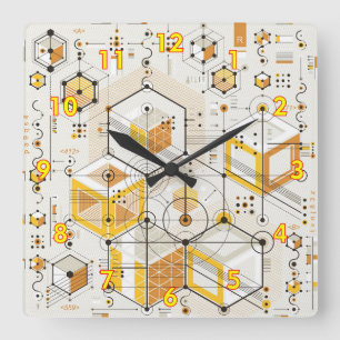 Ovanlig Futuristiska Electronic Stil Design Fyrkantig Klocka