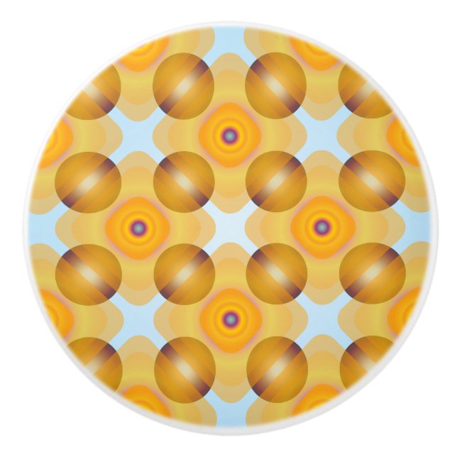 Ovanlig geometrisk Gult Knopp (Framsidan)