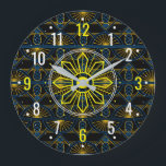 Ovanlig guldfärgad Art Deco-design - Svart geometr Stor Klocka<br><div class="desc">Vi presenterar vår exklusiva ovanliga guldfärgade Art Deco-design - Svart geometrisk väggklocka,  ett perfekt tillskott för att höja ambiensen i ditt vardagsrum,  kök,  sovrum eller kontor. Tillverkad med precision,  denna urtavla har slående siffror och visare som utstrålar elegans och sofistikation. Förhöj din miljö med detta tidlösa mästerverk.</div>