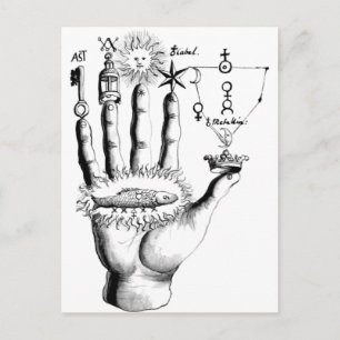 Ovanlig Hand Sol Alchemy Steampunk Vykort