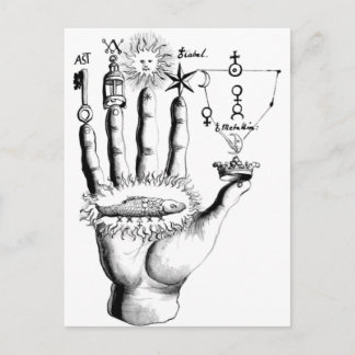 Ovanlig Hand Sol Alchemy Steampunk Vykort