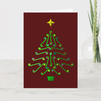 Ovanlig modern PIXELkonstjulgran Helgkort