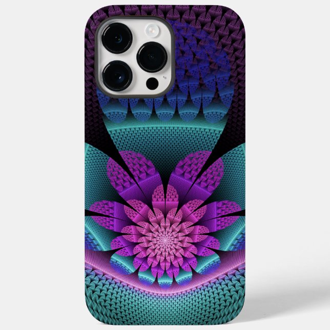 Ovanlig mönstrad färglös fantasy Flower Fractal (Baksida)