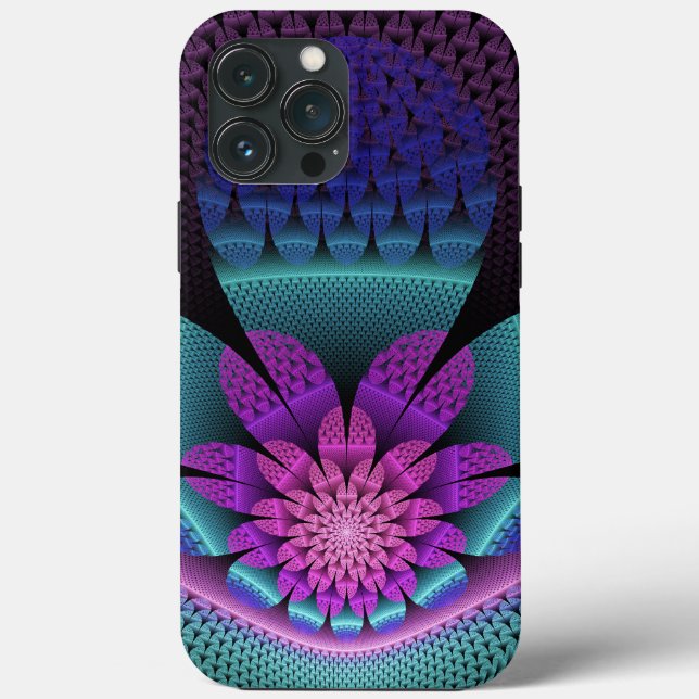 Ovanlig mönstrad färglös fantasy Flower Fractal (Baksida)