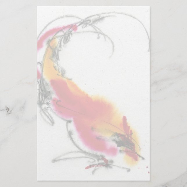 Ovanlig tupp. Calligraphy och watercolor. Brevpapper (Framsida)