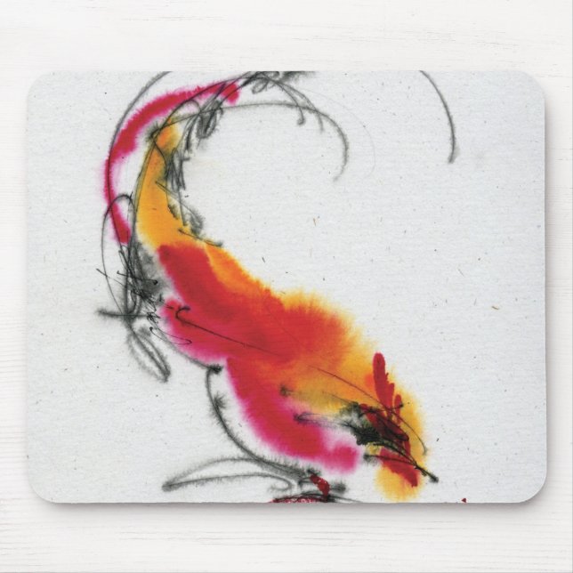 Ovanlig tupp. Calligraphy och watercolor. Musmatta (Framsidan)