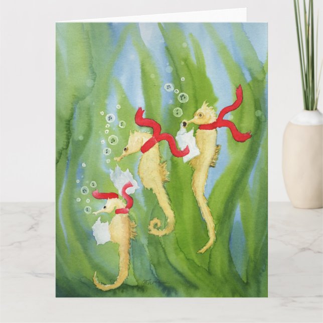 Ovanliga Helgdag: Seahorse Card 8,5" x11" Tack Kort (Framsida)