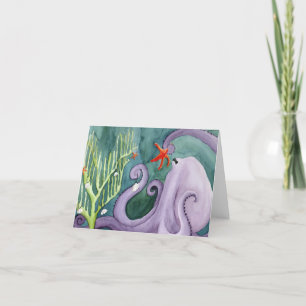 Ovanliga högtidsdjur: Bläckfisk kort 4"x5.6"