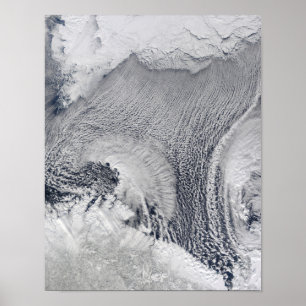 Ovanliga molnbildande över det Barents havet Poster