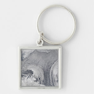 Ovanliga molnformationer över Barents hav Fyrkantig Silverfärgad Nyckelring
