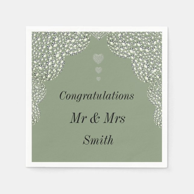 Ovanliga servetter av söt bröllop personlig (Framsidan)