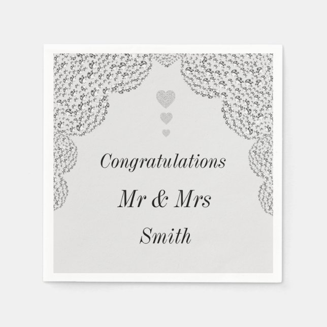 Ovanliga servetter av söt bröllop personlig (Framsidan)