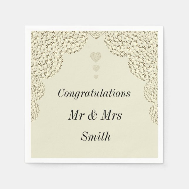 Ovanliga servetter av söt bröllop personlig (Framsidan)