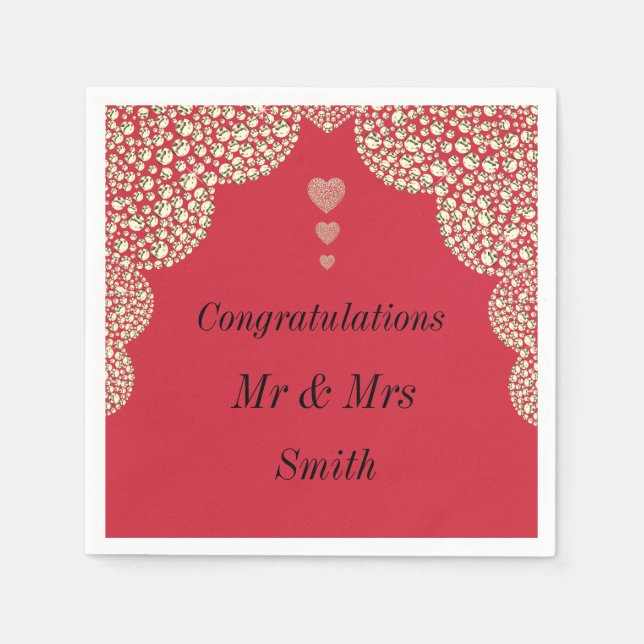 Ovanliga servetter av söt bröllop personlig (Framsidan)