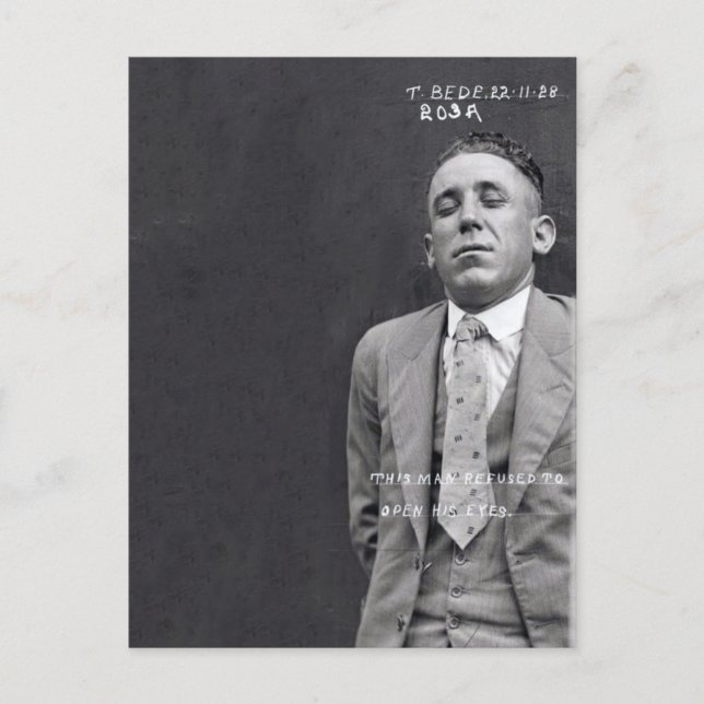 Ovanligt antique Criminal Thief Mugg Shot Photogra Vykort (Framsida)