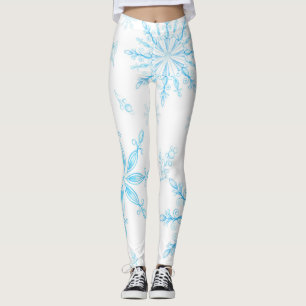 Ovanligt förekommande, ömtålig snöflake mönster leggings