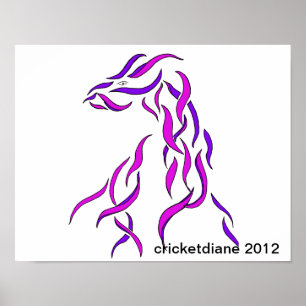 Ovanligt förekommande Ribbon Dragon - CricketDiane Poster