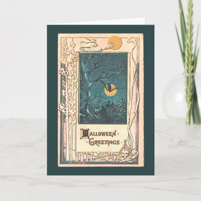 Ovanligt halloween-hälsningskort kort (Framsida)