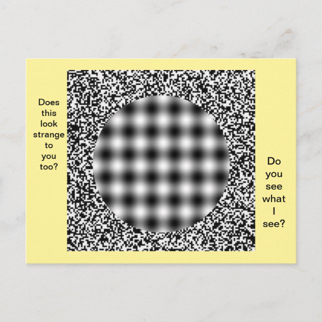 Ovanligt, märkligt vykort för optisk Illusion (Framsida)