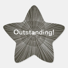 Oväntad vit pulserande linjer, svarta påsar stjärnformat klistermärke