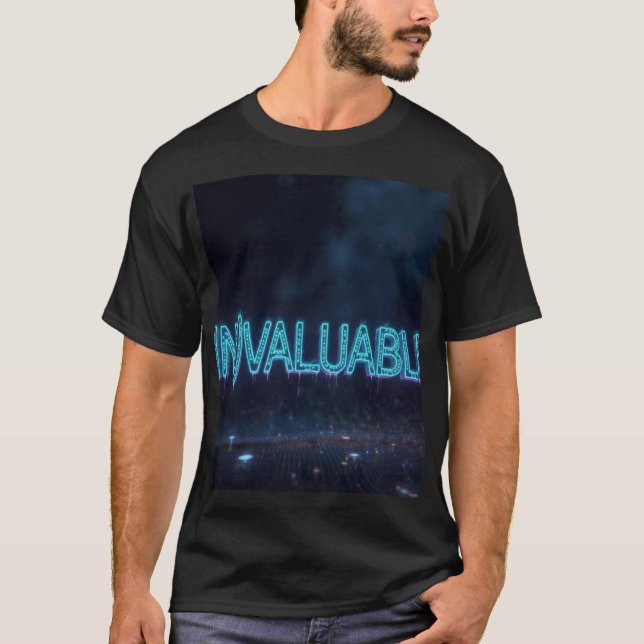 (OVÄRDERLIG) Neon Cyan Tech Typografi T-Shirt | Y (Framsida)