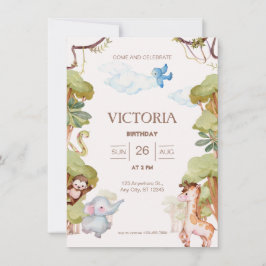 Ovärdig födelsedag av skogsdjur inbjudningar