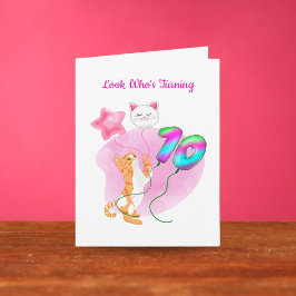 Ovärdig katt med 10:e födelsedag kort