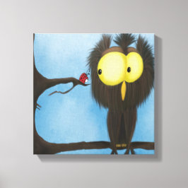 Ovärdig och färgstark Uggla Oliver Canvastryck