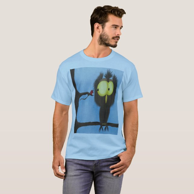 Ovärdig och färgstark Uggla Oliver T Shirt (Hel framsida)