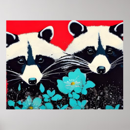 Ovärdiga kapplöpningar med Blåa blommor Poster