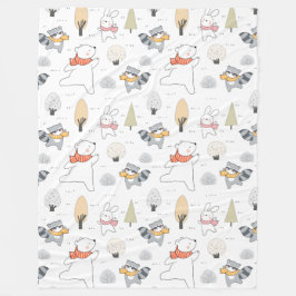 Ovärdiga skogsdjur fleecefilt