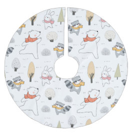 Ovärdiga skogsdjur julgransmatta borstad polyester