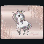 Ovärdiga Unicorn Ro Guld Glitter-drivrutiner iPad Skydd<br><div class="desc">Den magiska enmajsen med glitter-droppar mot ro guld. En elegant och en sofistikerad design.</div>