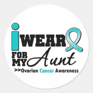 Ovarialcancer I Bära Teal for My Moster Runt Klistermärke