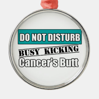 Ovarialcancer stör inte Kicking Butt Julgransprydnad Metall
