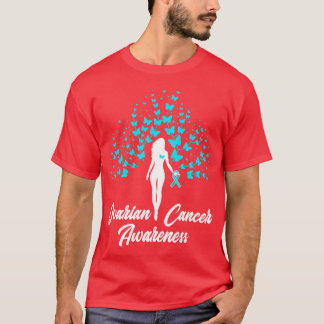 Ovarian Awareness Survivor Warrior Teal Ribbon T Shirt