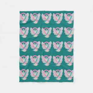 Ovarian & Breast Cancer Awareness Angel Blankets Fleecefilt